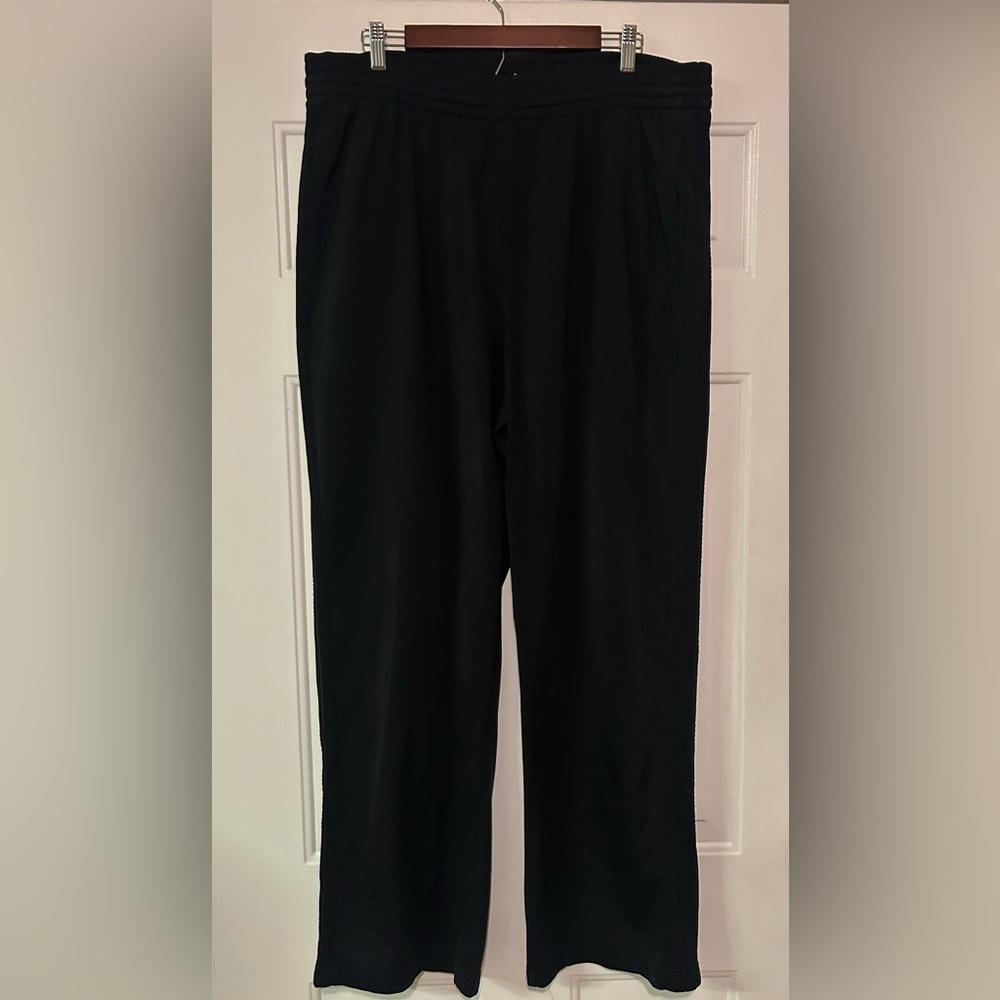 Y2K Adidas Men’s XL‎ Wide Leg Baggy Black On Black Striped Pants